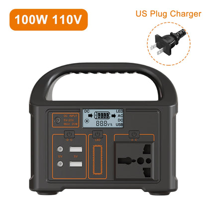 GaiaRay 100W Portable Power Station – 76.8Wh LiFePO4 Solar Generator for Camping & Emergencies