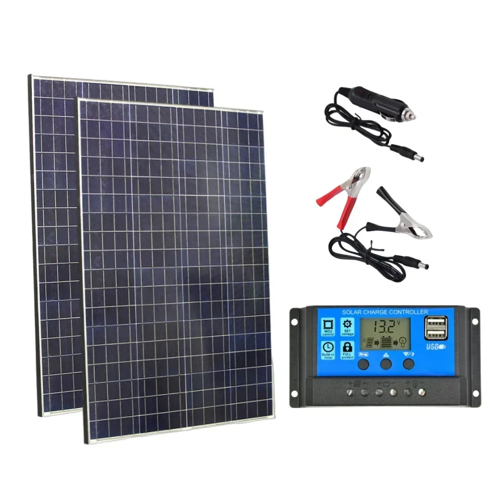 Polycrystalline Solar Panel Kit – 500W or 1000W, 12V, 23% Efficiency | For RV, Camping, Boat, Cabin & Off-Grid