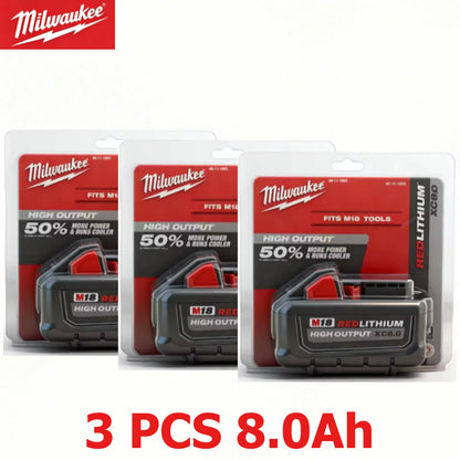 Milwaukee M18 18V Lithium-Ion Battery – 5.0Ah & 6.0Ah Long Cycle Life for M18 Power Tools