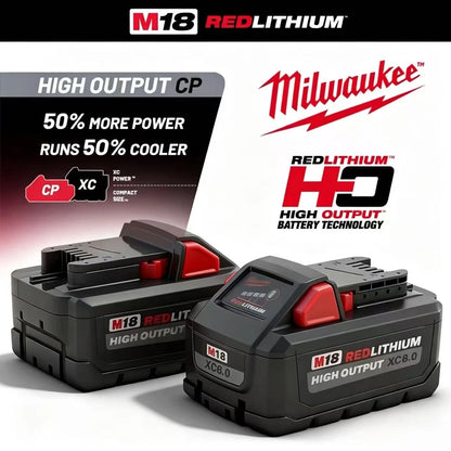 Milwaukee M18 18V Lithium-Ion Battery – 5.0Ah & 6.0Ah Long Cycle Life for M18 Power Tools