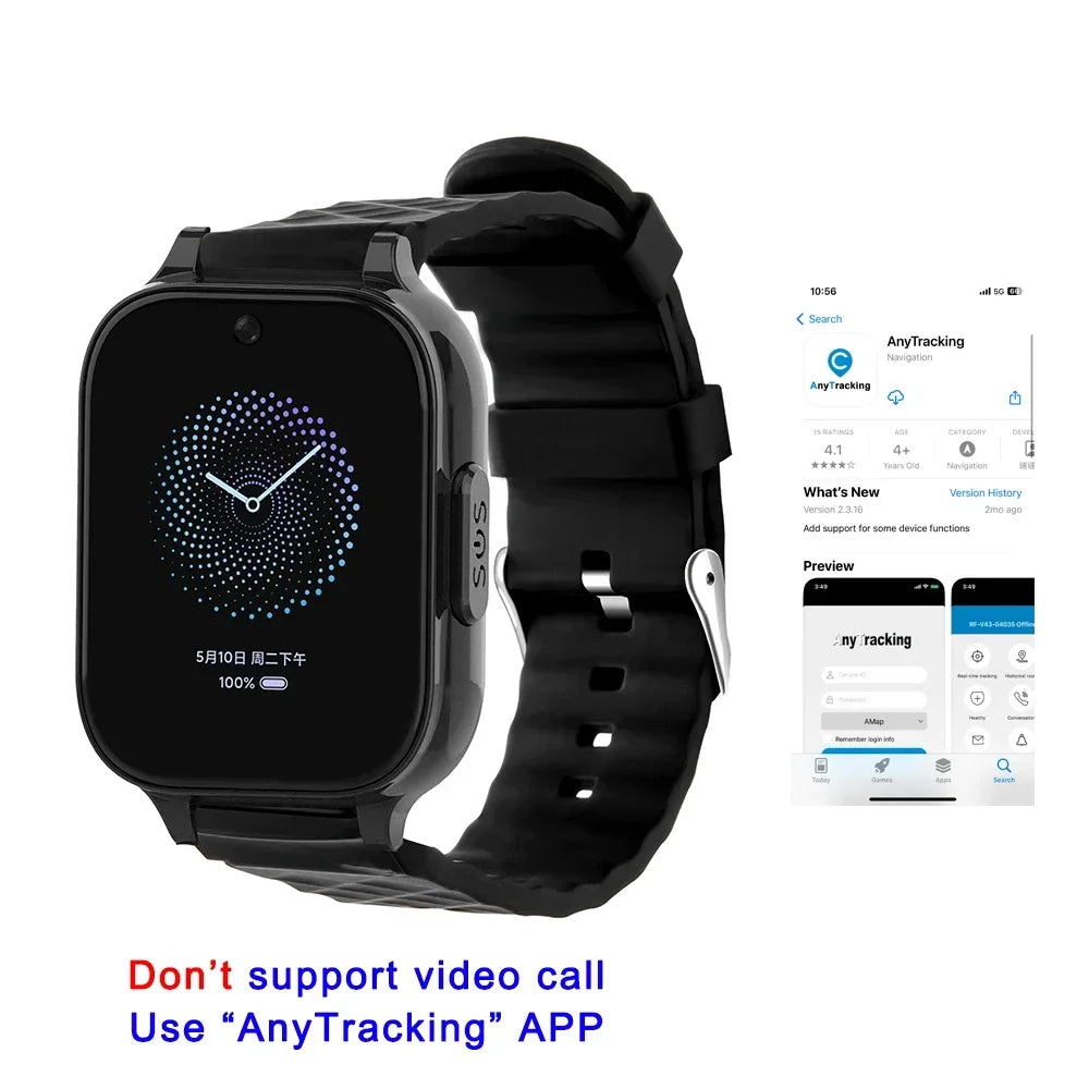 Smart GPS Tracker Watch GPS Bracelet Video Call for Old People One-click Help Support Fall Alarm Built-in 600mAh Battery RF-V52