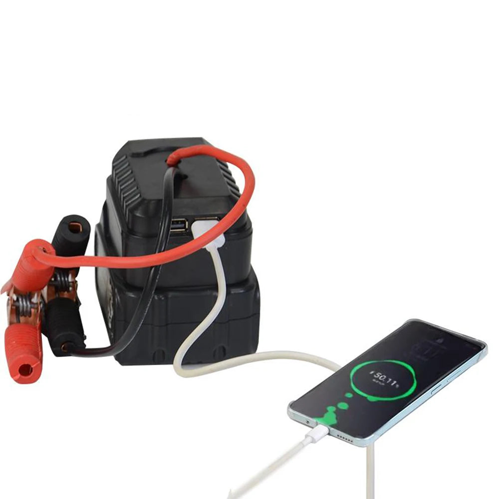 Makita 18V Battery Jump Starter Adapter – Emergency Car Jump Start with Copper Clamps, Optional Dual USB