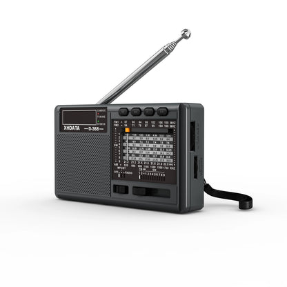 XHDATA D-368 Portable AM/FM/SW 12-Band Radio – Bluetooth, MP3, TF Card, USB, Type-C Charging | DSP Chip