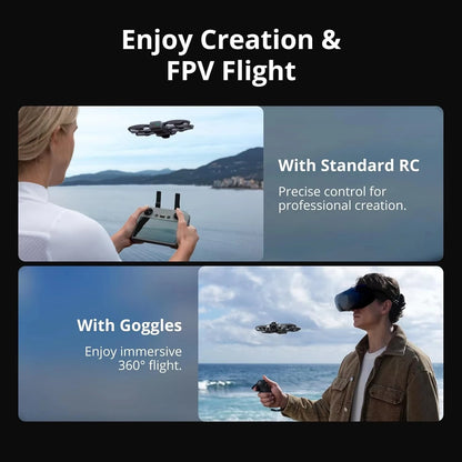 DJI Avata 360 (RC 2) Drones With 1-Inch 8K 360° Imaging for FPV & Aerial Filming, 360° Camera Drone With Propeller Guard. Includes RC 2 With a Built-In Screen Avata 360 DJI Drone for Precise Control