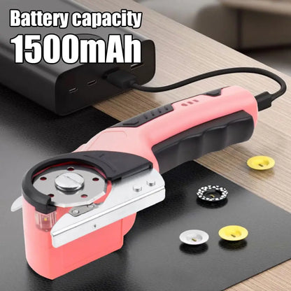 Cordless Electric Scissors Cardboard Cutter with LED Light Brushless Motor 2000mAh Tungsten Steel Blade for Cloth Leather Carpet