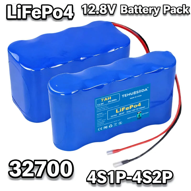 32700 Lifepo4 Battery Pack 4S1P-4S2P 12.8V 7Ah/14Ah with BMS for Electric Boats Drones Toy Cars Etc Uninterruptible Power Supply