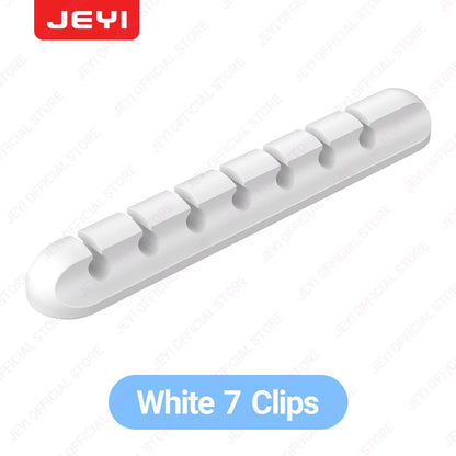 JEYI Adhesive Cable Holder Clips – Cord Management Wire Organizer for Desk, Nightstand & More