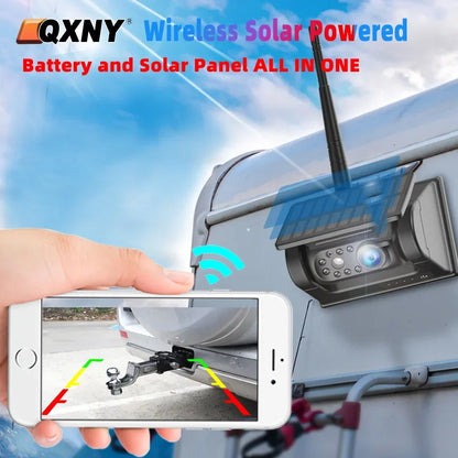 Solar Powered WiFi Wireless Backup Camera – 9000mAh, 1080P, IR Night Vision, Magnetic Mount for Cars, RVs & Trucks