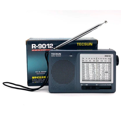 Tecsun R-9012 AM/FM/SW 12-Band Shortwave Pocket Radio – Portable Multiband Receiver | Optional AN-05 External Antenna