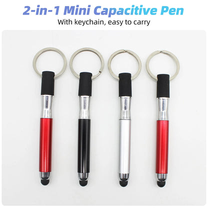 2-in-1 Stylus Ballpoint Pen with Keychain – Capacitive Touch Screen Pen for iPhone, Android & Tablets