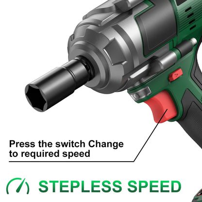 YEARTOP 2800N.m Brushless Cordless Impact Wrench – 1/2" Extended Anvil, Fits Makita 18V Battery