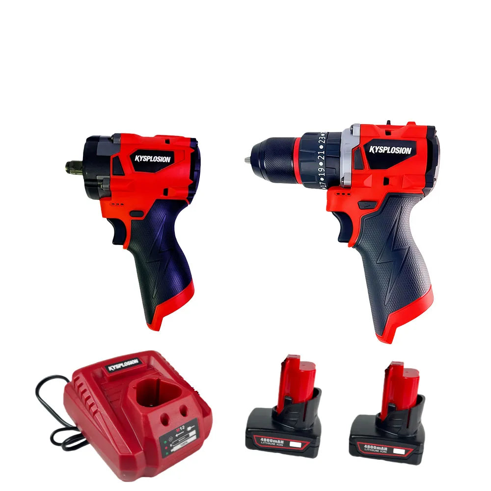 350N.m Brushless Cordless Impact Wrench & Drill Driver – 1/2" Drive, Fits Milwaukee M12 Battery