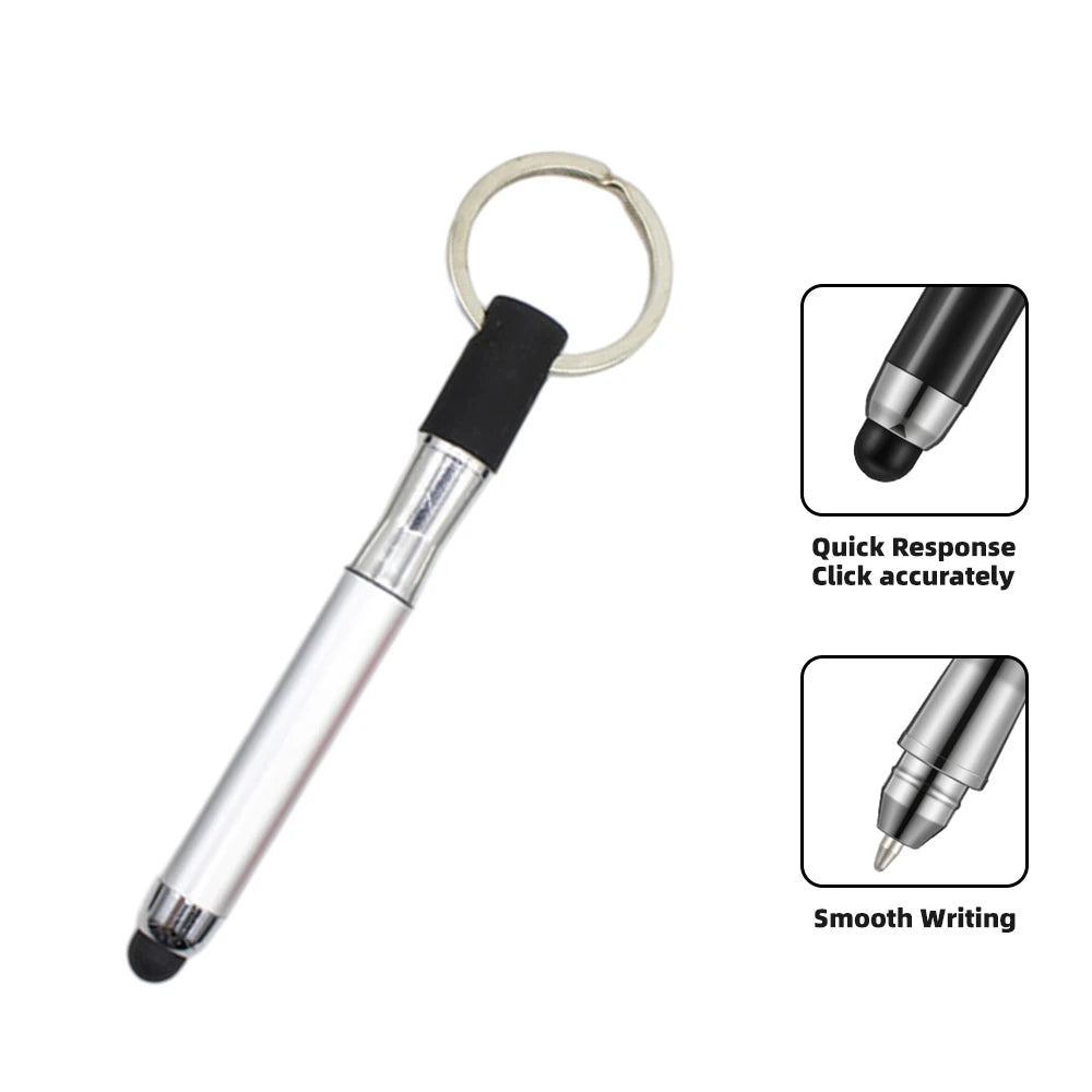 2-in-1 Stylus Ballpoint Pen with Keychain – Capacitive Touch Screen Pen for iPhone, Android & Tablets