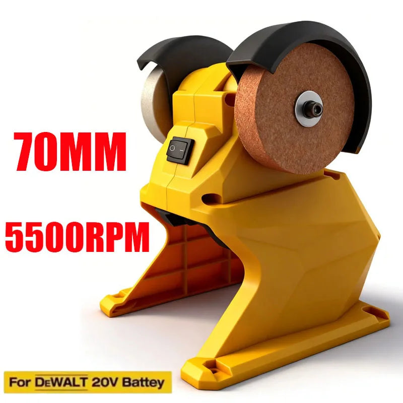 Cordless Double-Head Bench Grinder – Fits DeWALT 20V Battery, Polishing & Grinding for Metal, Stone & Knives (Tool Only)