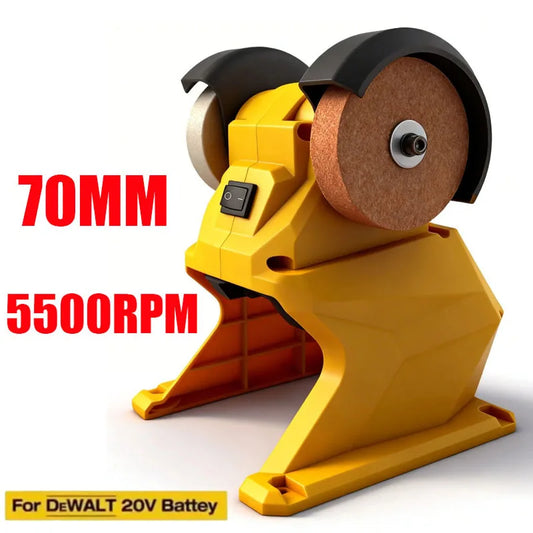 Cordless Double-Head Bench Grinder – Fits DeWALT 20V Battery, Polishing & Grinding for Metal, Stone & Knives (Tool Only)