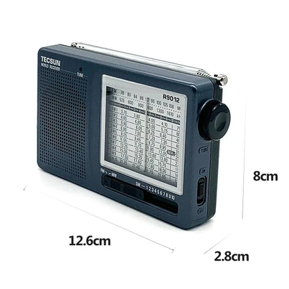 Tecsun R-9012 AM/FM/SW 12-Band Shortwave Pocket Radio – Portable Multiband Receiver | Optional AN-05 External Antenna