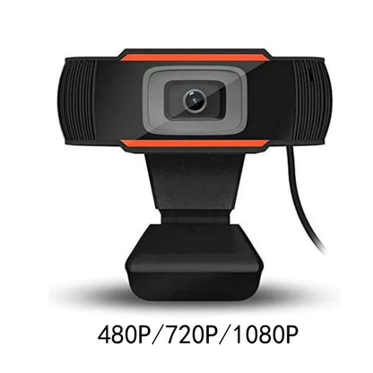 Mini USB Webcam with Microphone – 480P / 720P / 1080P HD, 30fps, Plug & Play for PC, Laptop & Desktop