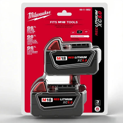 Milwaukee M18 18V Lithium-Ion Battery – 5.0Ah & 6.0Ah Long Cycle Life for M18 Power Tools