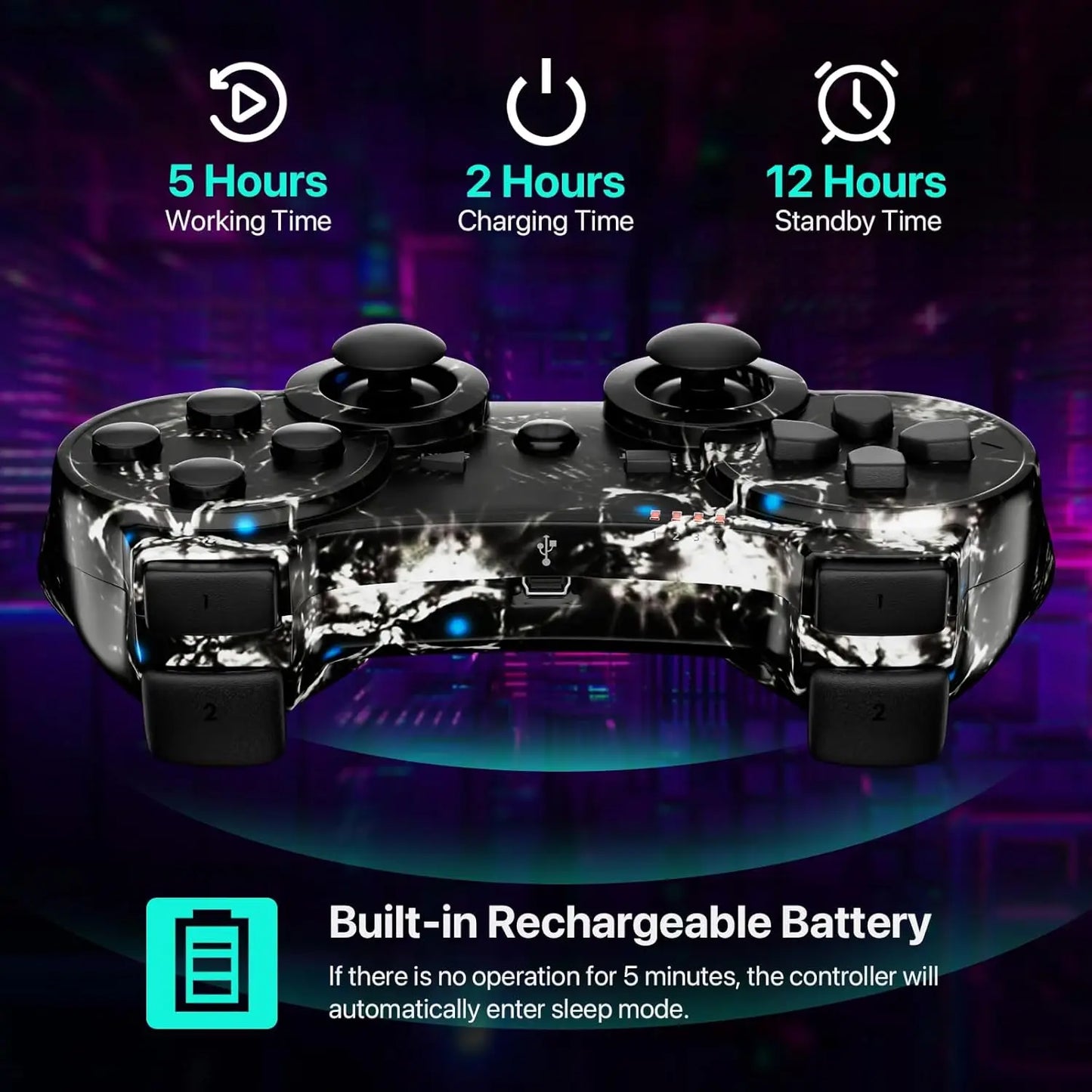 PS3 Wireless Controller – Skull Edition with Motion Sensor & Double Vibration