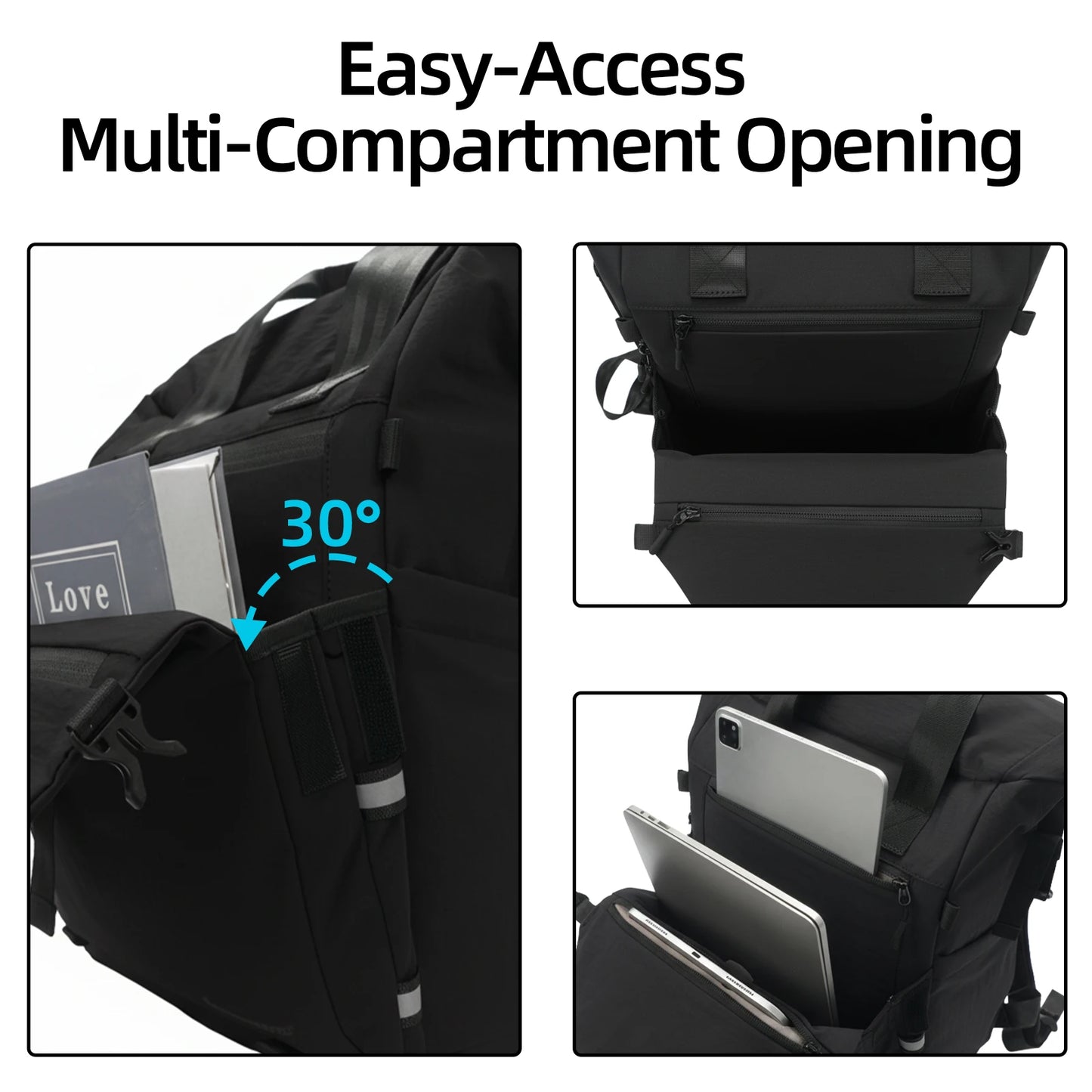 Besnfoto Expandable Roll Top Waterproof Camera Backpack for DSLR SLR Mirrorless Drones, Fits 16'' Laptop with Tripod Holder