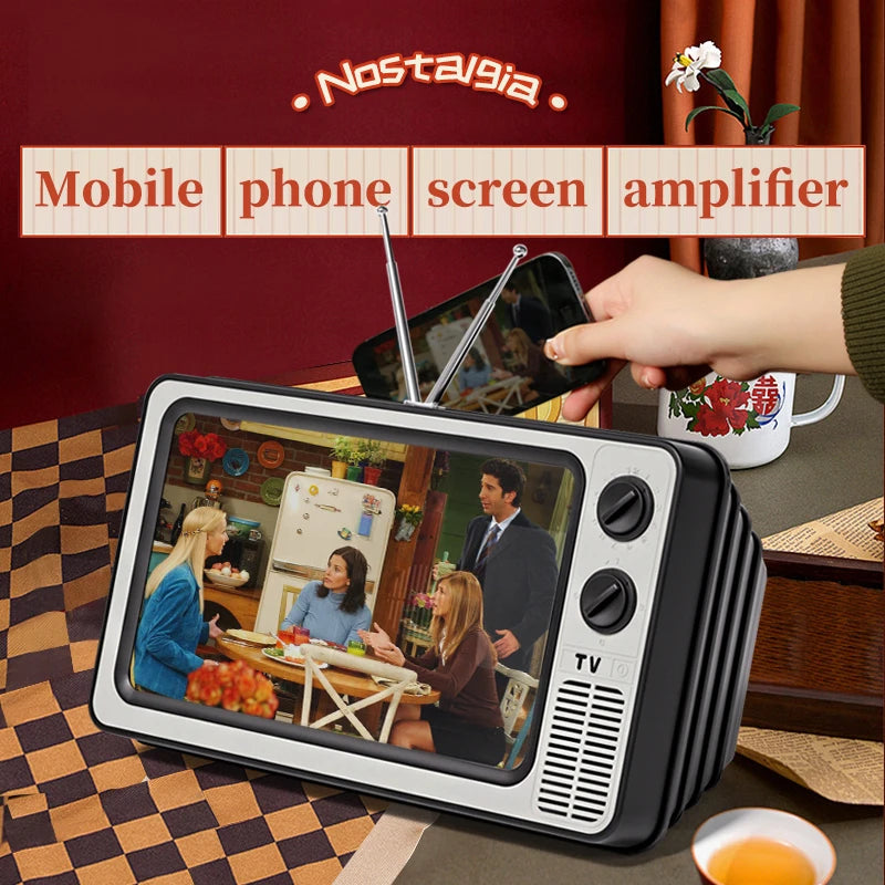 12" Phone Screen Magnifier – HD 3x Zoom, Retro TV Style, No Power Required, Eye Protection Stand