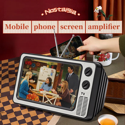 12" Phone Screen Magnifier – HD 3x Zoom, Retro TV Style, No Power Required, Eye Protection Stand