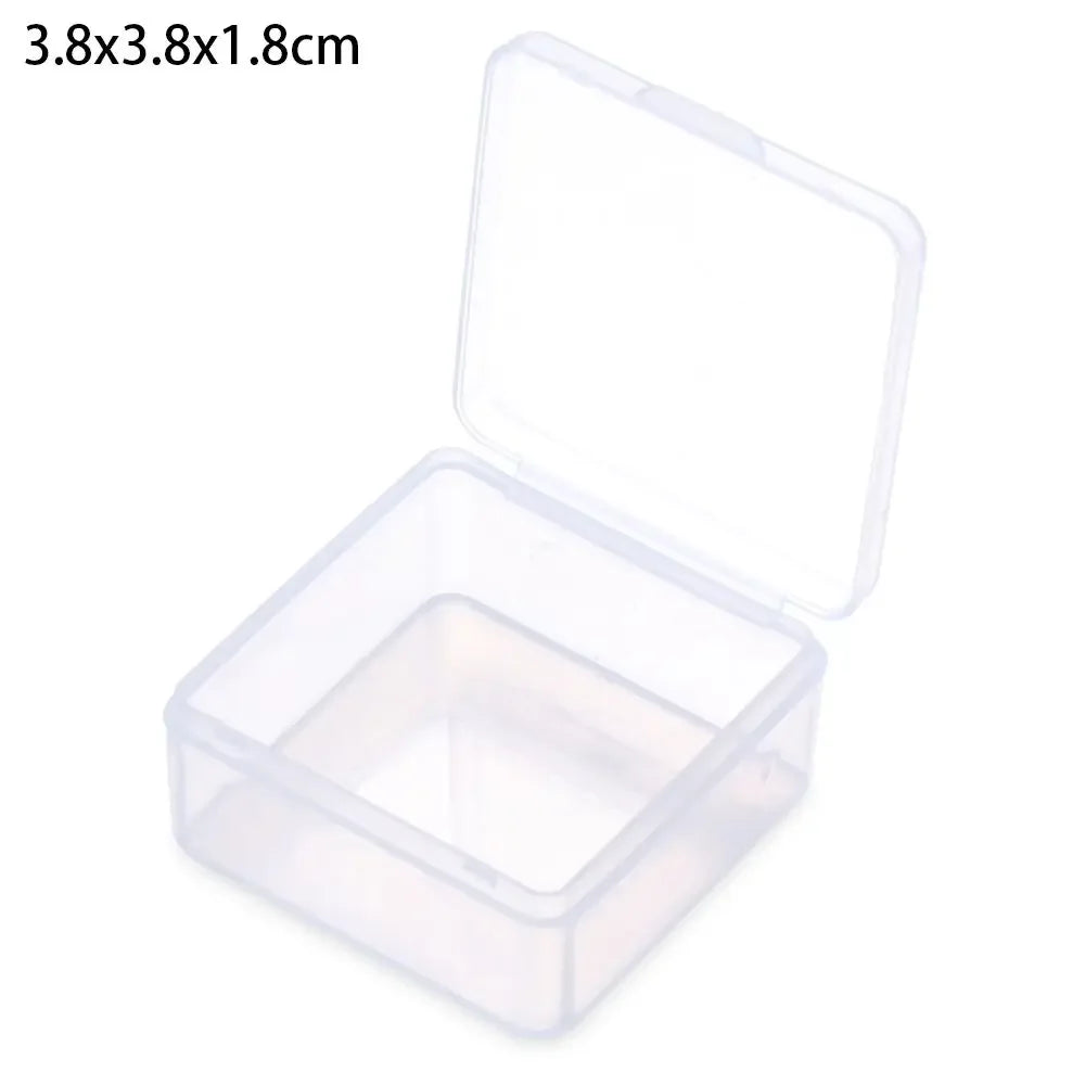 1Pcs Plastic Transparent Storage Box Small Items Sundries Jewelry Organizer Case Beads Container Pill Chip Box Tools Accessories
