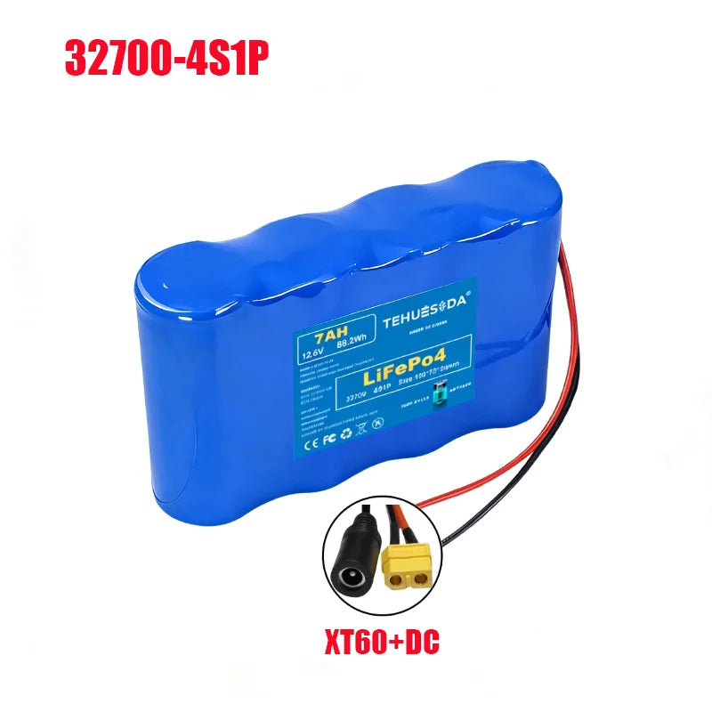 32700 Lifepo4 Battery Pack 4S1P-4S2P 12.8V 7Ah/14Ah with BMS for Electric Boats Drones Toy Cars Etc Uninterruptible Power Supply
