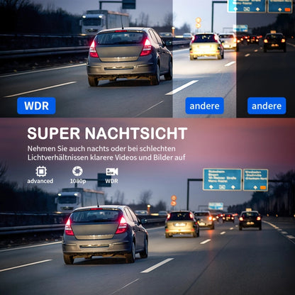 4-Channel WiFi Dashcam – 1080P FHD, Front/Left/Right/Rear, Night Vision, Loop Recording, G-Sensor