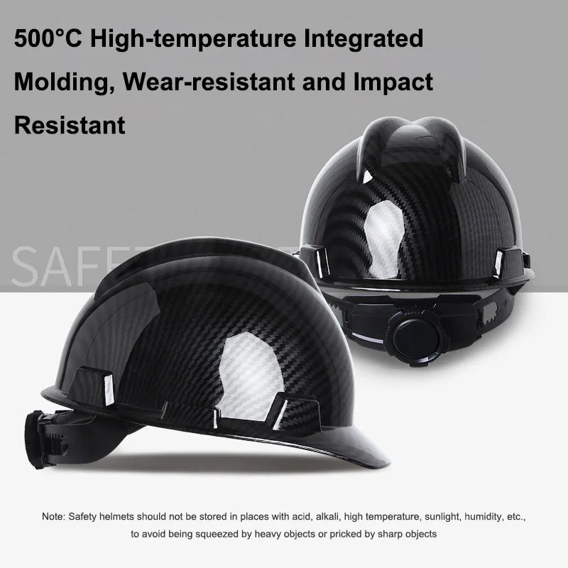Construction Safety Helmet – Breathable Hard Hat with Carbon Fiber Pattern