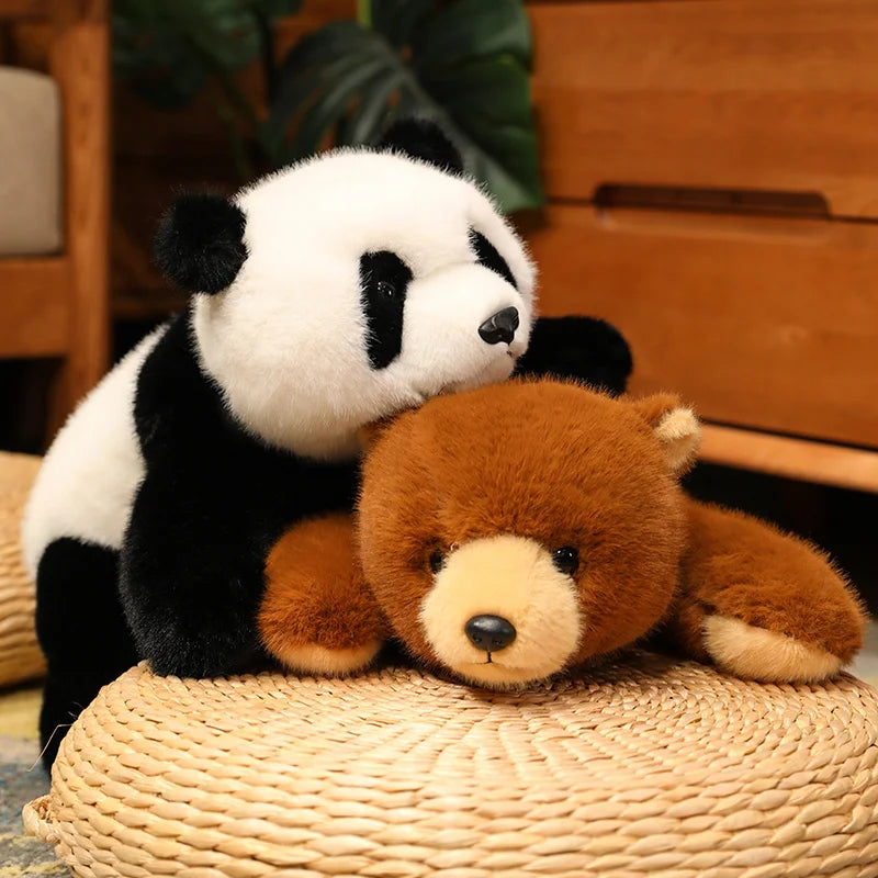 Soft Animal Plush Stuffed Toy – Panda, Bear, Fox & Raccoon Pillow Cushion | 30cm, 45cm, 65cm | Gift for Girls