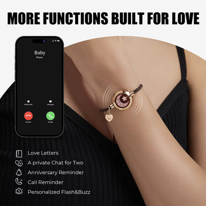 totwoo Long Distance Touch Bracelets for Couples – Light Up & Vibrate Smart Sun & Moon Love Gift