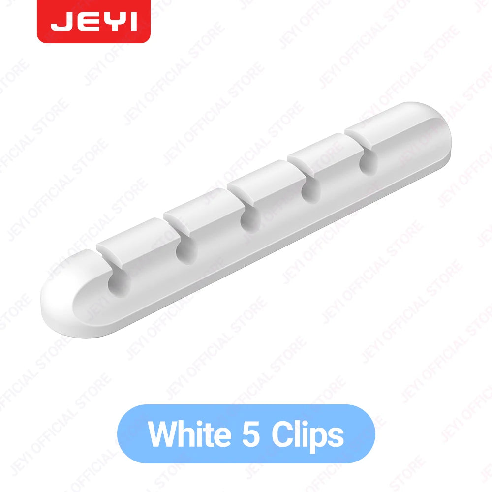 JEYI Adhesive Cable Holder Clips – Cord Management Wire Organizer for Desk, Nightstand & More