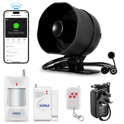 KERUI 120db Loud Sound Alarm System Siren Tuya Smart WIFI Wireless Security Alarm Kit Home Burglar Motion Door Sensor Alexa
