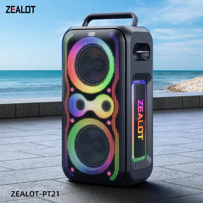 ZEALOT PT21 200W Portable Bluetooth Speaker – 48000mAh, Bass Boost, Stereo Pairing, Reverse Charging, Waterproof