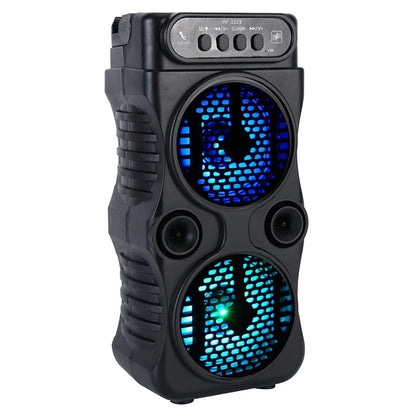 Portable Dual-Driver Bluetooth Speaker – 2.0 Stereo, Bass Boost, USB & Battery Powered | Camping, Party, Karaoke