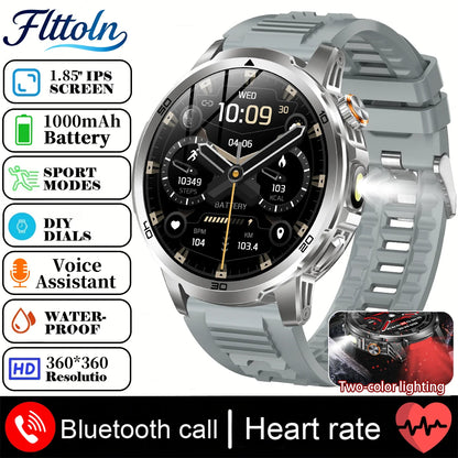 Smart Watch with 1000mAh Battery – 1.85" AMOLED, Bluetooth Calling, 100+ Sports Modes, 5ATM Waterproof, Heart Rate & Blood Oxygen