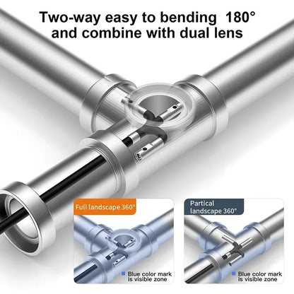 360° Articulating Industrial Endoscope Borescope – 1080P, 5" IPS, Single/Dual Lens, IP67, 8.5mm/6mm Probe