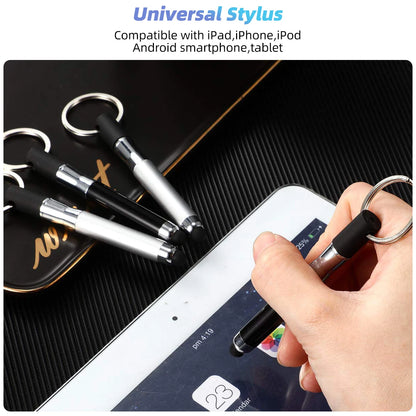 2-in-1 Stylus Ballpoint Pen with Keychain – Capacitive Touch Screen Pen for iPhone, Android & Tablets