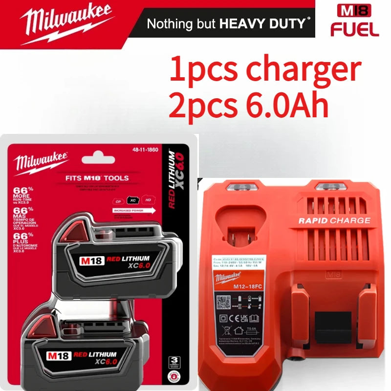 Milwaukee M18 18V Lithium-Ion Battery – 5.0Ah & 6.0Ah Long Cycle Life for M18 Power Tools