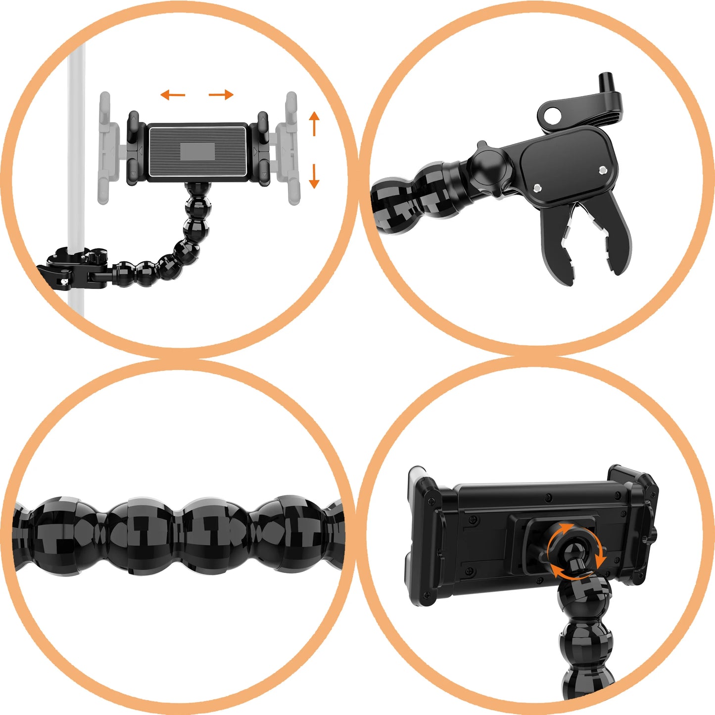 3-in-1 Flexible Tripod Stand – Microphone, Music Sheet & Tablet Holder for 4.7"–15" Devices