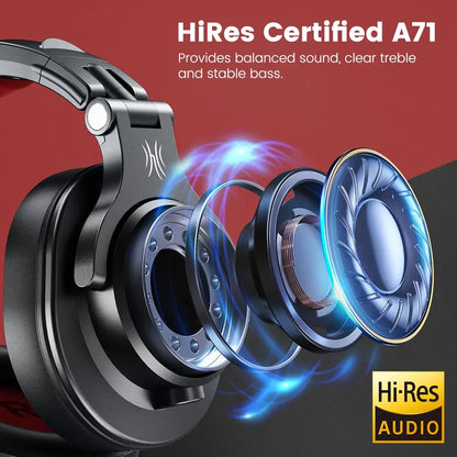 Oneodio A71 Wired Over-Ear Studio Headphones – HiFi Sound, Mic & DJ Monitoring