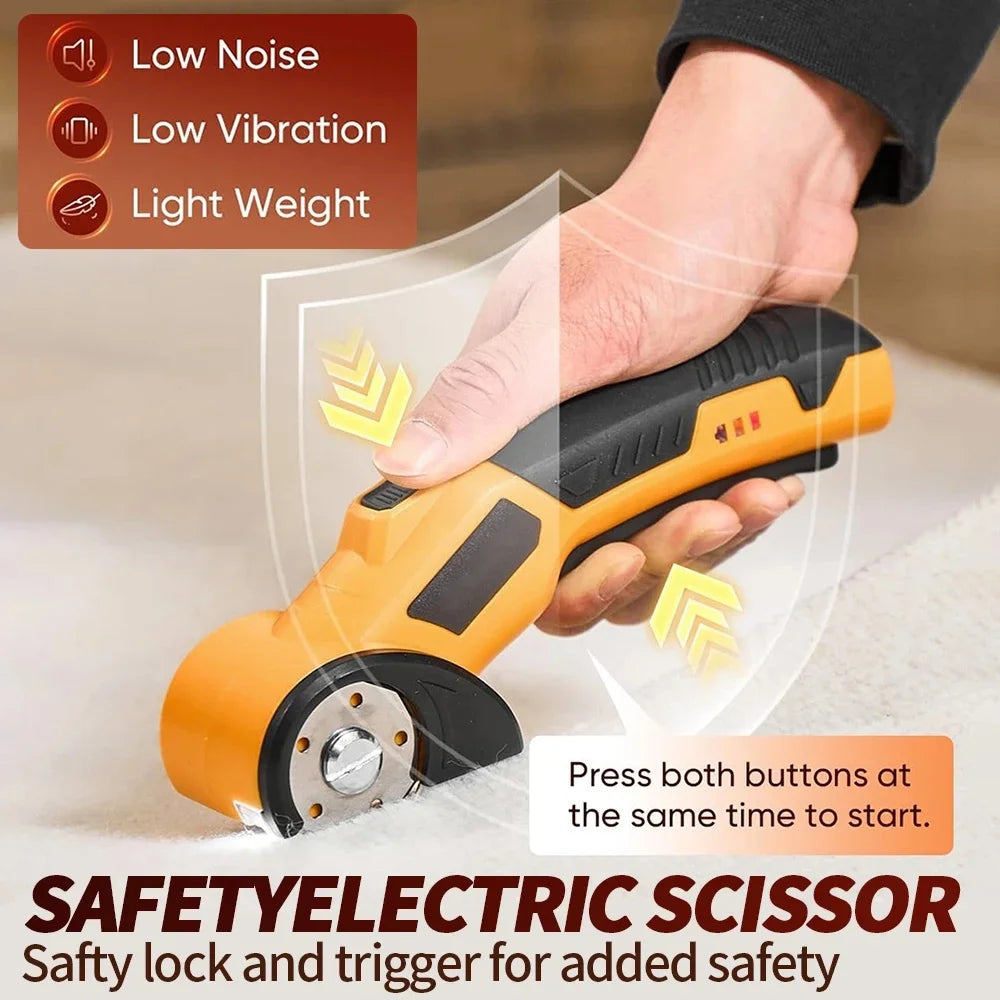 Cordless Electric Scissors & Fabric Cutter – Brushless Motor, Tungsten Steel Blade, USB-C Rechargeable