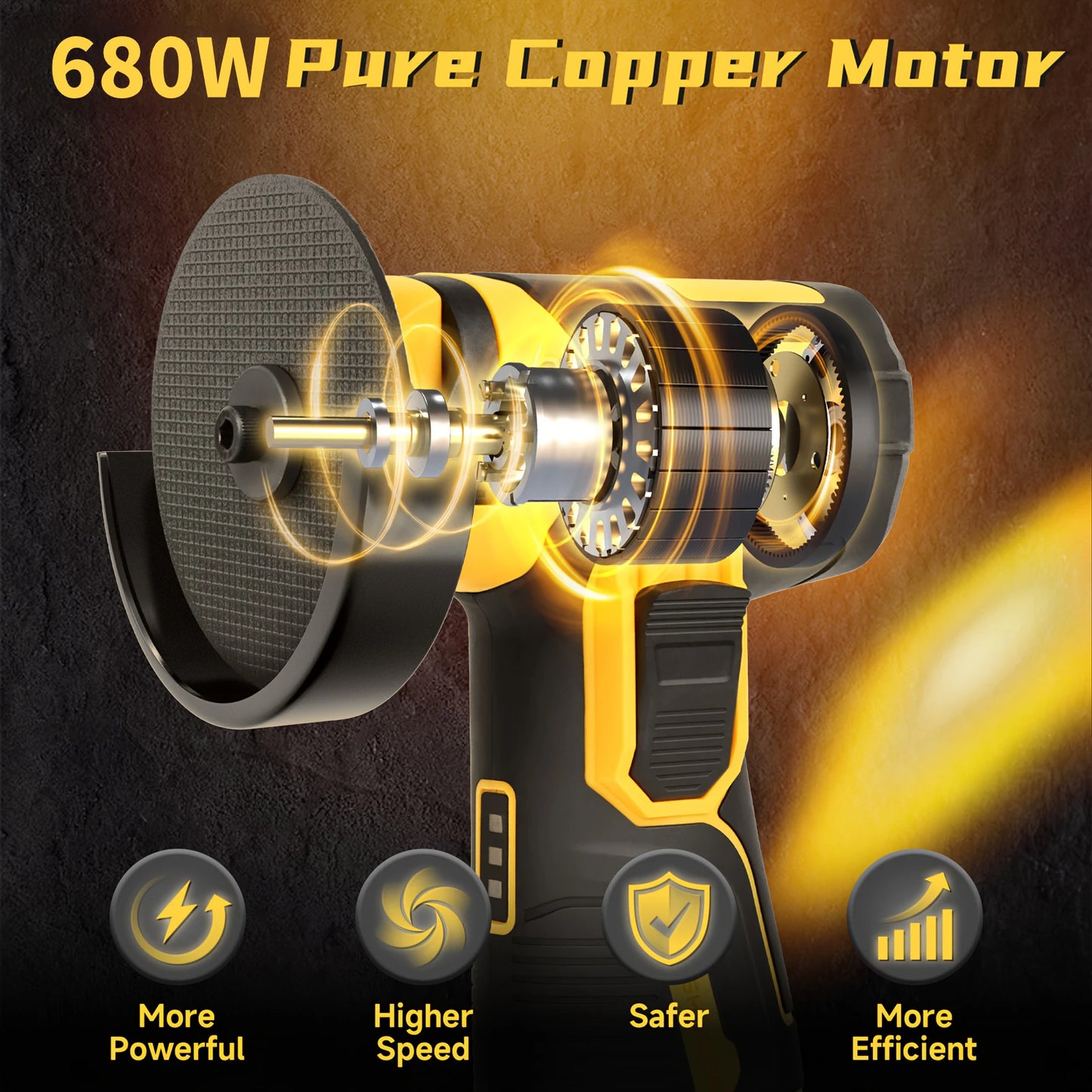 19,800 RPM Mini Cordless Angle Grinder & Polisher – 12V Lithium, Metal, Wood, Stone & Concrete