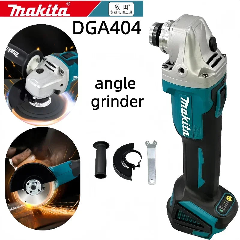 Makita DGA404 18V Brushless Cordless Angle Grinder – 125mm, Lithium-Ion, Cutting & Polishing