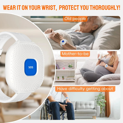 Tuya WiFi Emergency SOS Bracelet for Elderly Fall Personal Alert System Waterproof SOS Watch For Hospital Healthcare Call Button