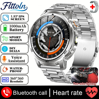 Smart Watch with 1000mAh Battery – 1.85" AMOLED, Bluetooth Calling, 100+ Sports Modes, 5ATM Waterproof, Heart Rate & Blood Oxygen