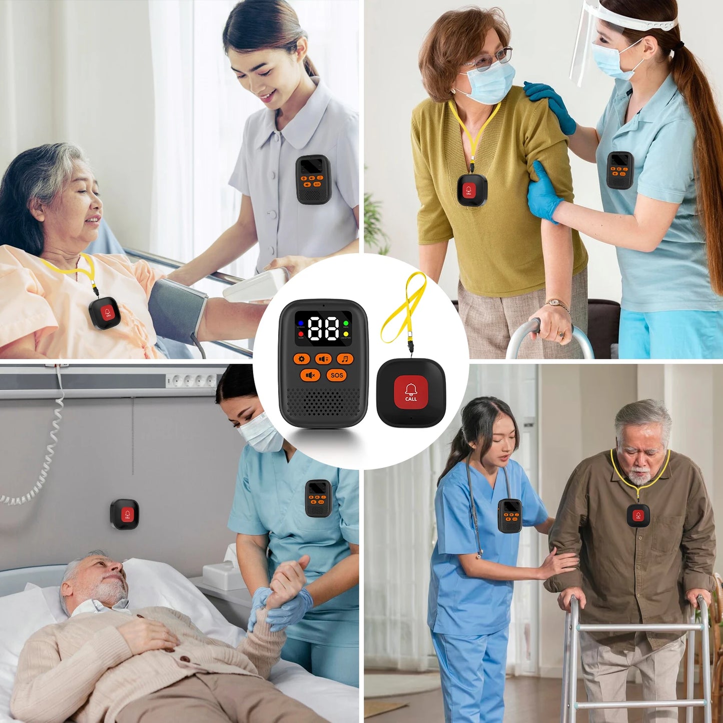 Wireless  Pager System  SOS Emergency Call  Button For Elder Care Home Security Viberation Alarm Button