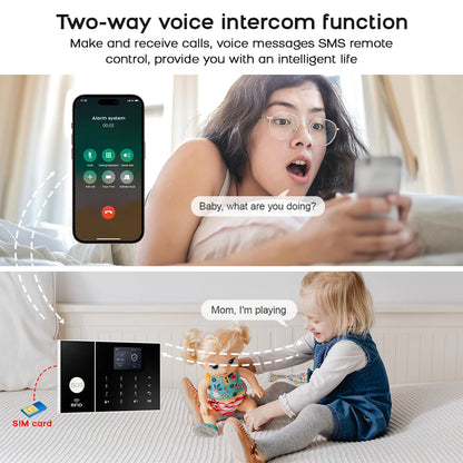 4G GSM WIFI Security Alarm System for Home and Business Multi-language Works with Tuya Smart Life APP Control with Alexa
