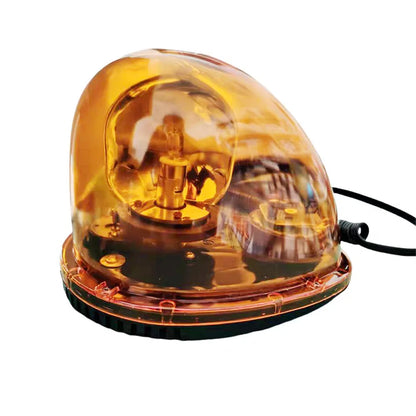 12V Magnetic Rotating Beacon - Amber Teardrop Warning Light for Emergency Vehicles & Construction Safety
